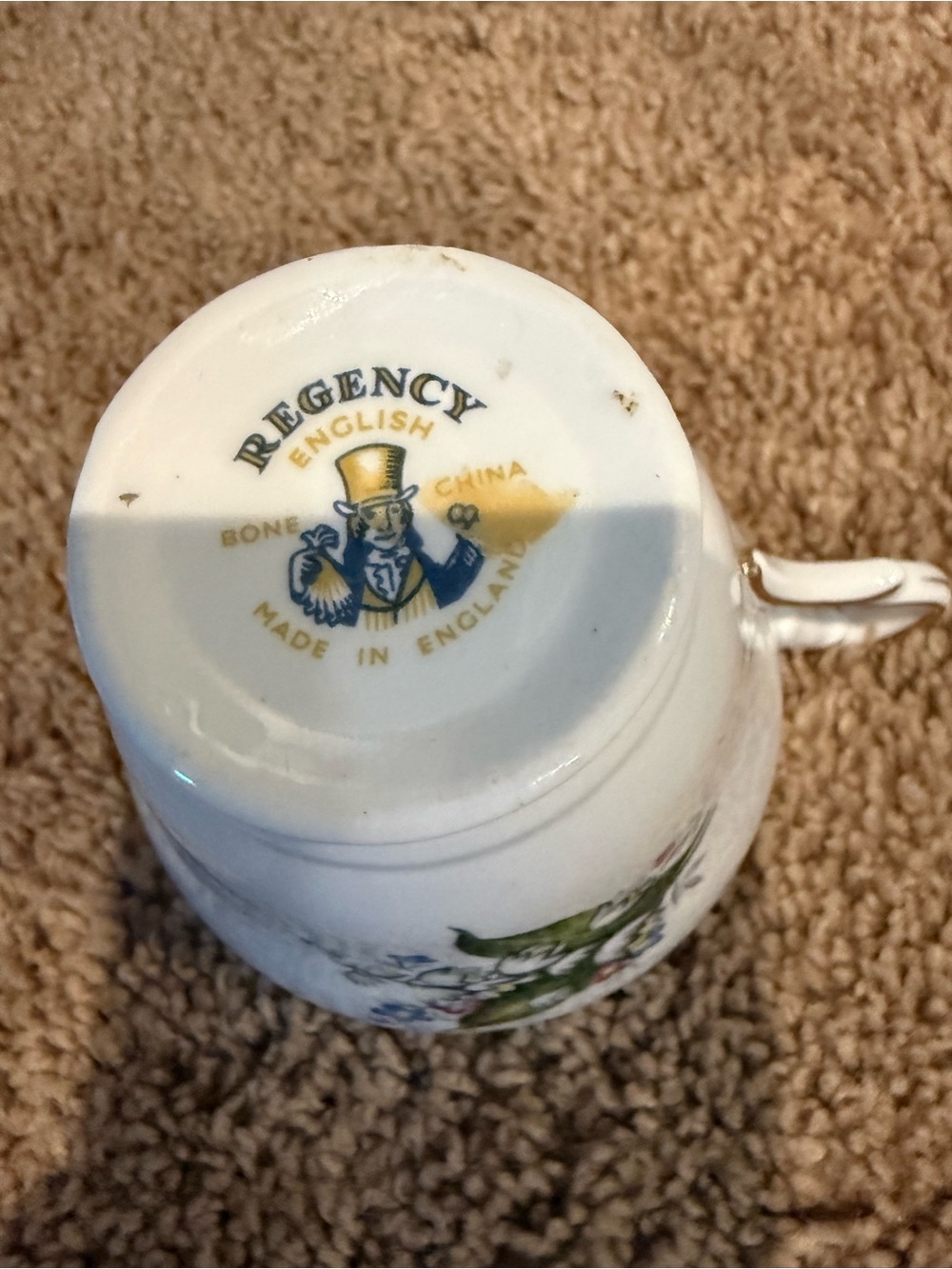 VINTAGE REGENCY LILY OF THE VALLEY RIBBON BOW ENGLAND CUP & SAUCER; TEACUP - Picture 8 of 8